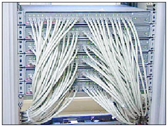 câblage informatique de baie de brassage
